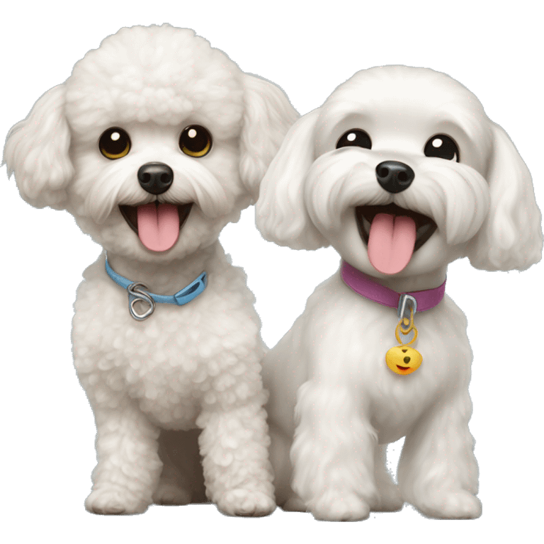 Toy poodle and maltese dog smiling emoji