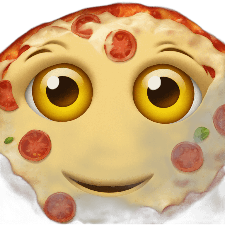 pizza with eyes emoji