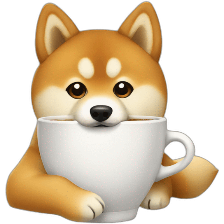 Shiba Inu drinks coffee emoji