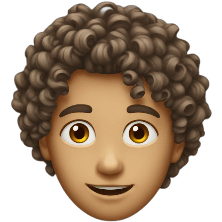 Only head. 17 year old boy. Curly hear emoji