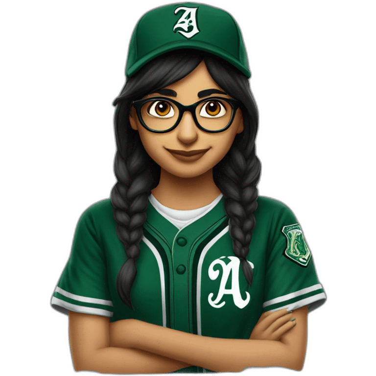 Mia Khalifa slytherin baseball tshirt emoji