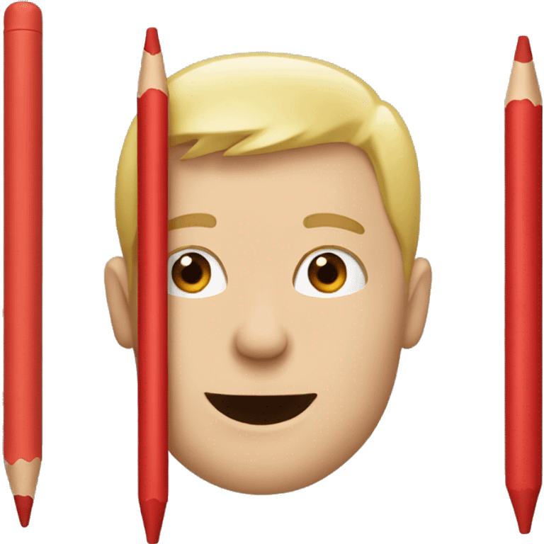 white man eating red crayon  emoji