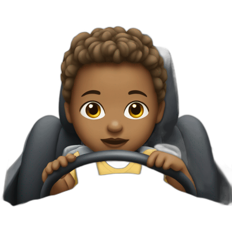 A baby who drive a car emoji