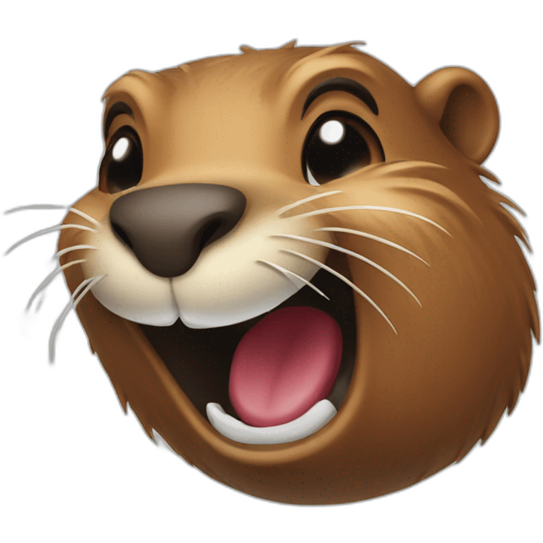 Beaver laughing emoji