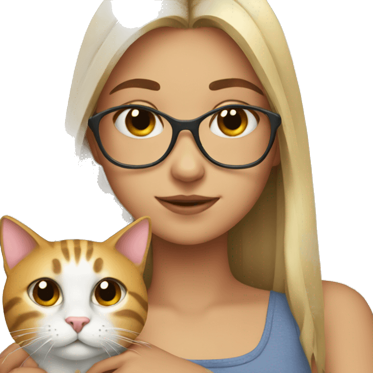 Girl with cat emoji