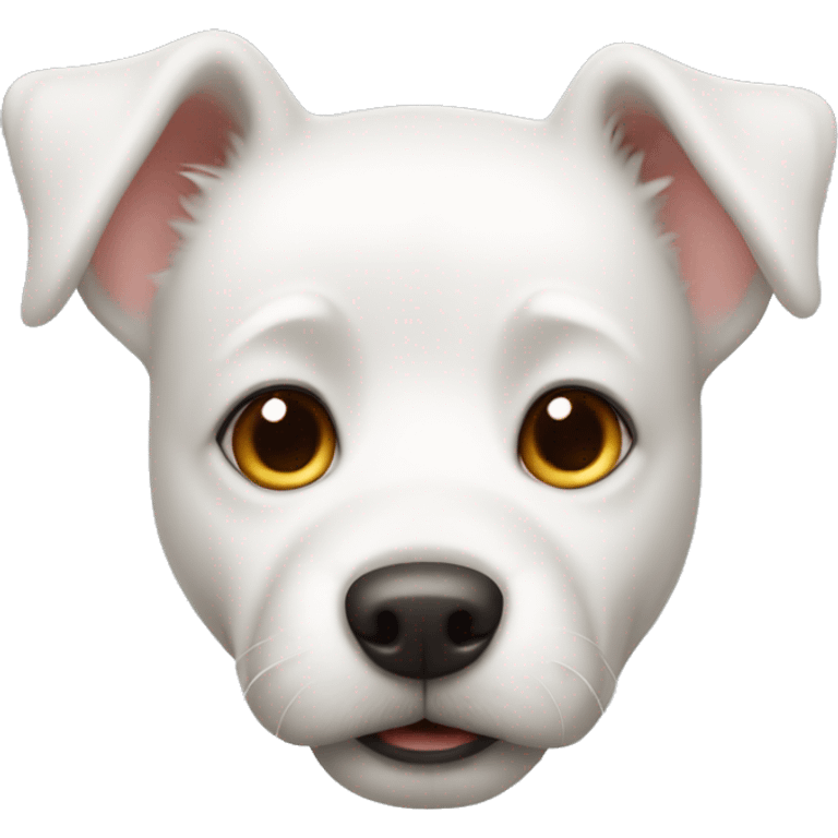 white dog with cute face emoji