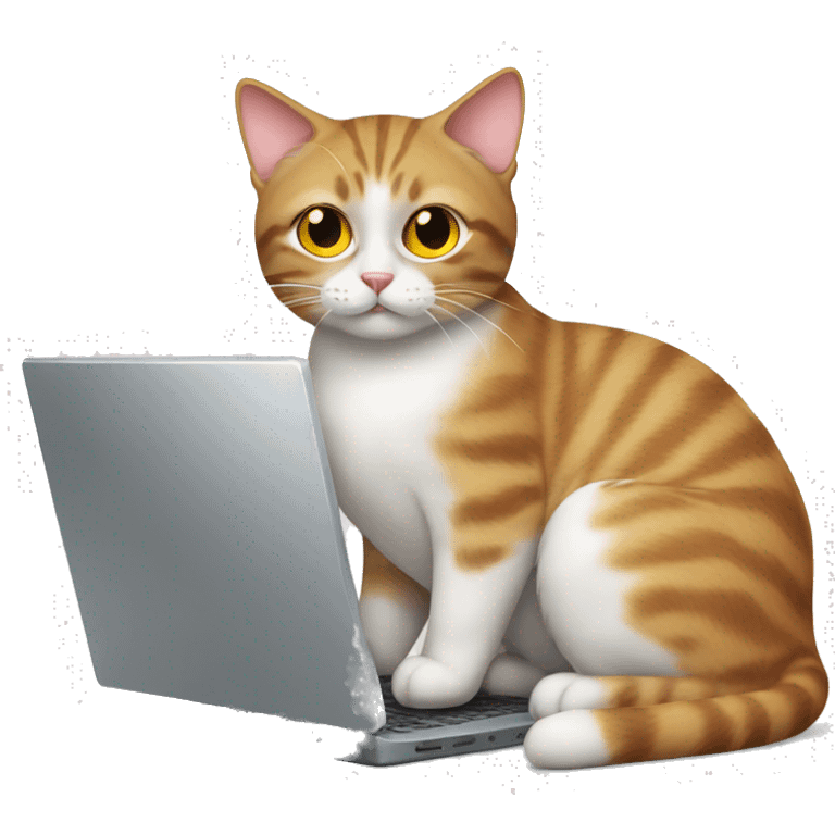 cat work with laptop like Software engineer in Google emoji