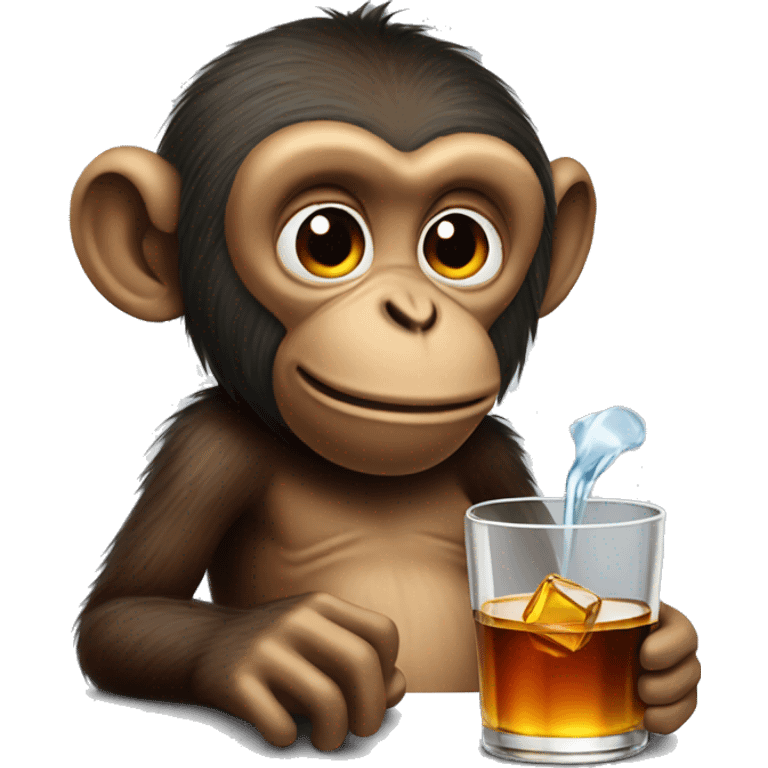 Monkey drinking whiskey emoji