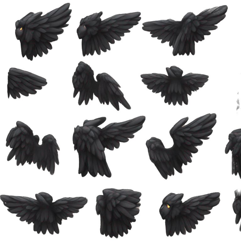 the black wing of an angel emoji