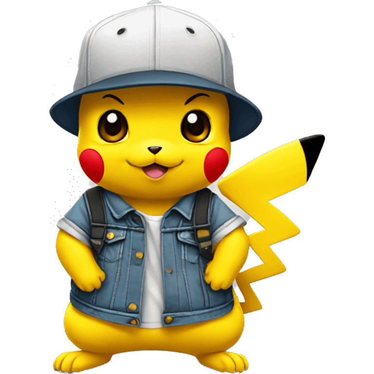 Pikachu with snapback emoji