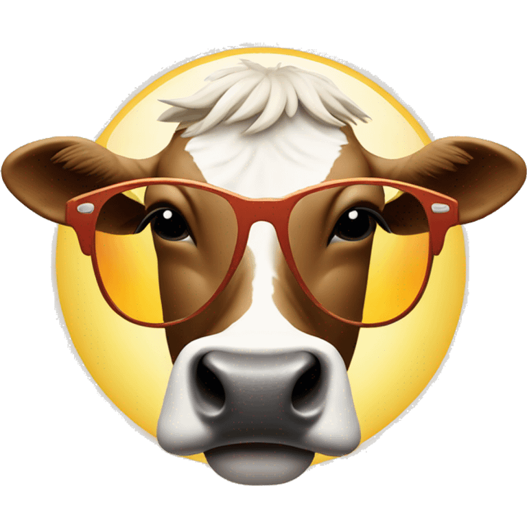 Cow wearing sun glasses  emoji