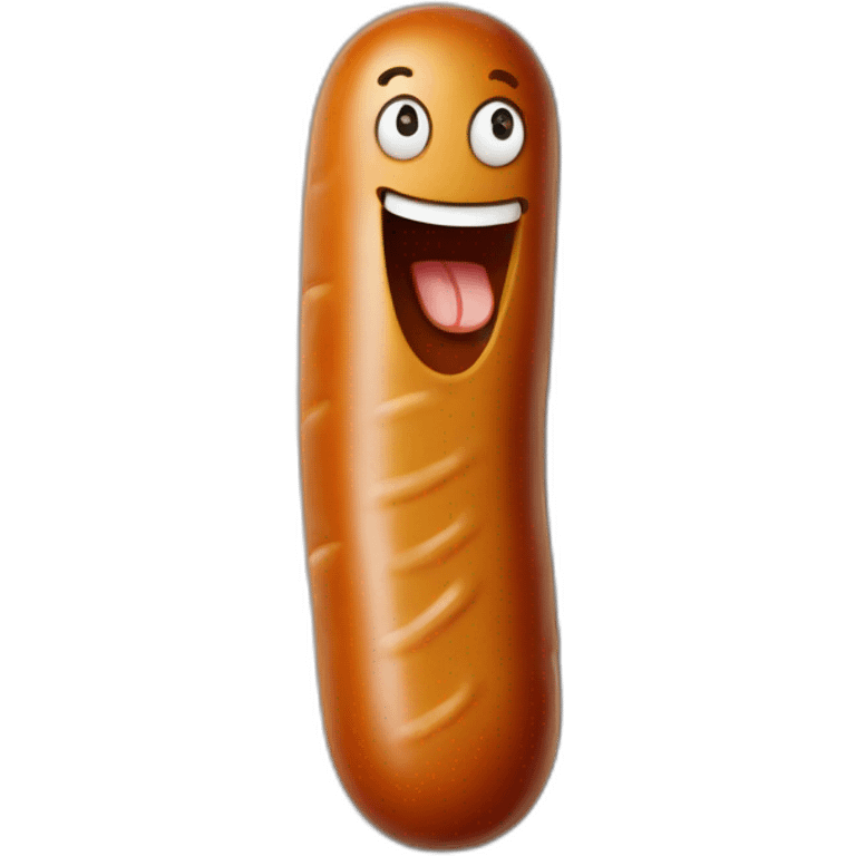 sausage with a smily face emoji