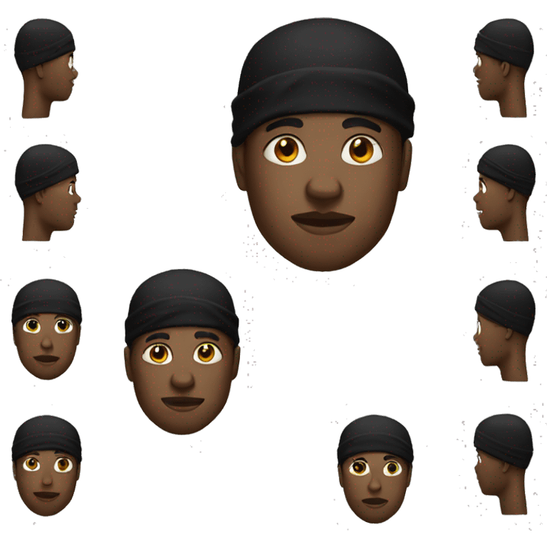 Black man with black durag emoji