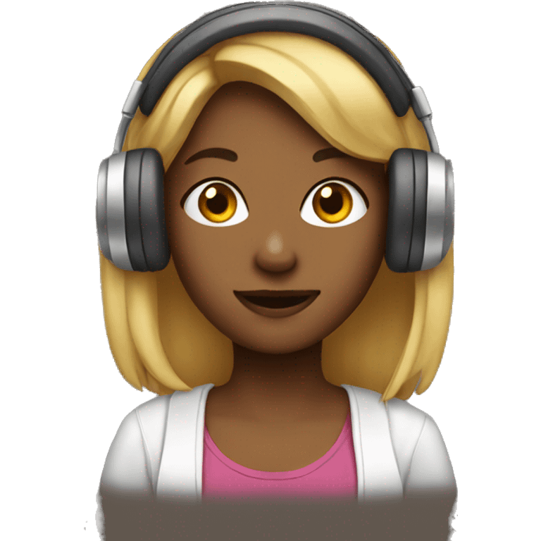 Girl with headphones  emoji