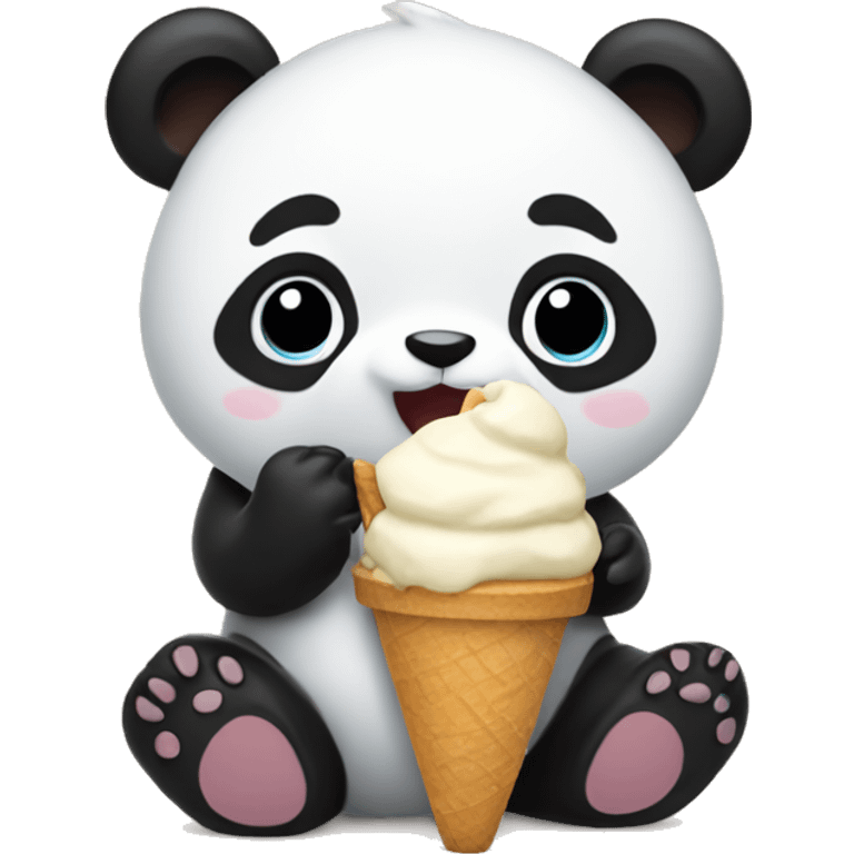 Panda eating ice cream emoji