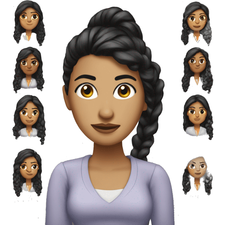 executive Long ponytail black hair latina woman black eyes  emoji