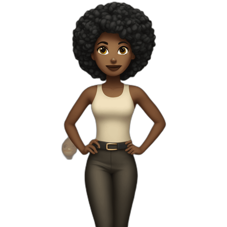 Black Power girl emoji