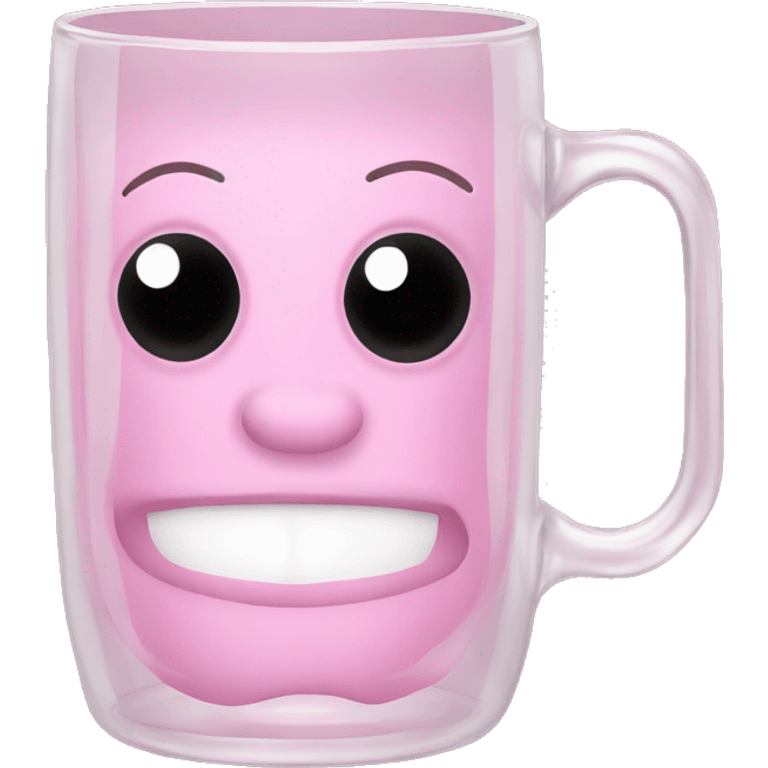 Light pink transparent glass mug emoji