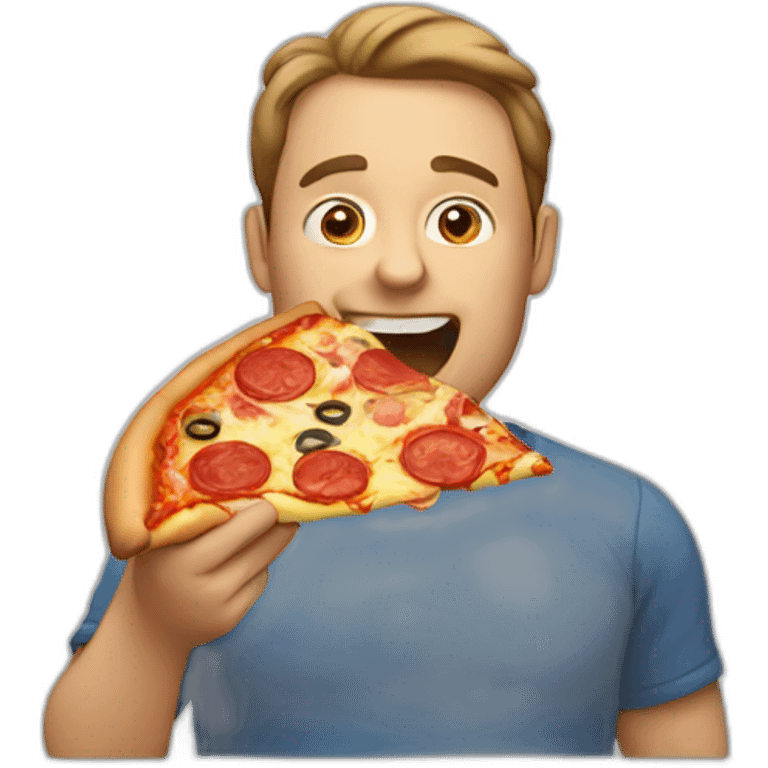 Man eating pizza emoji