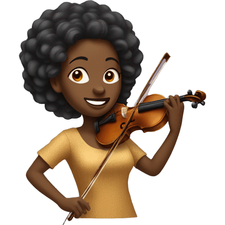 African Woman playing violin emoji