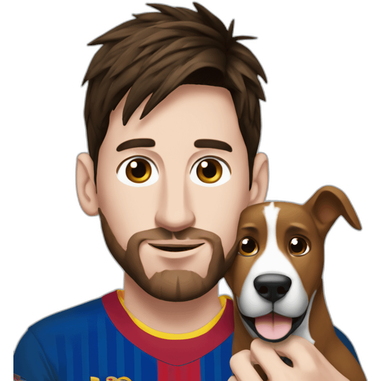 messi con un perro emoji