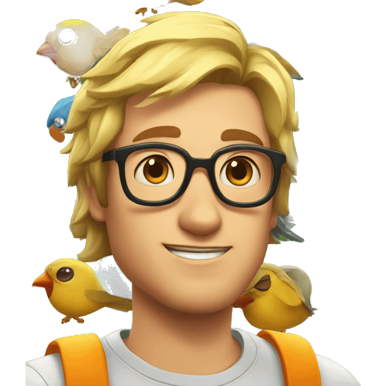 Subway surfer game guy with a birds head emoji