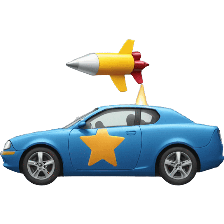 car with rocket emoji