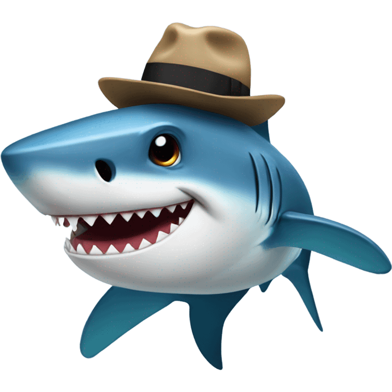 Shark with a hat emoji