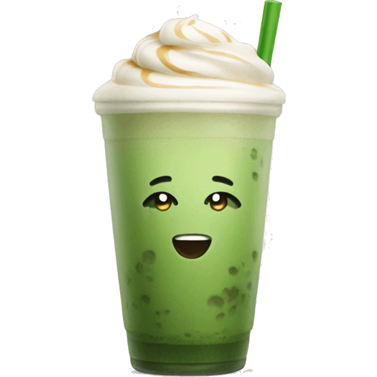 Matcha ice latte emoji