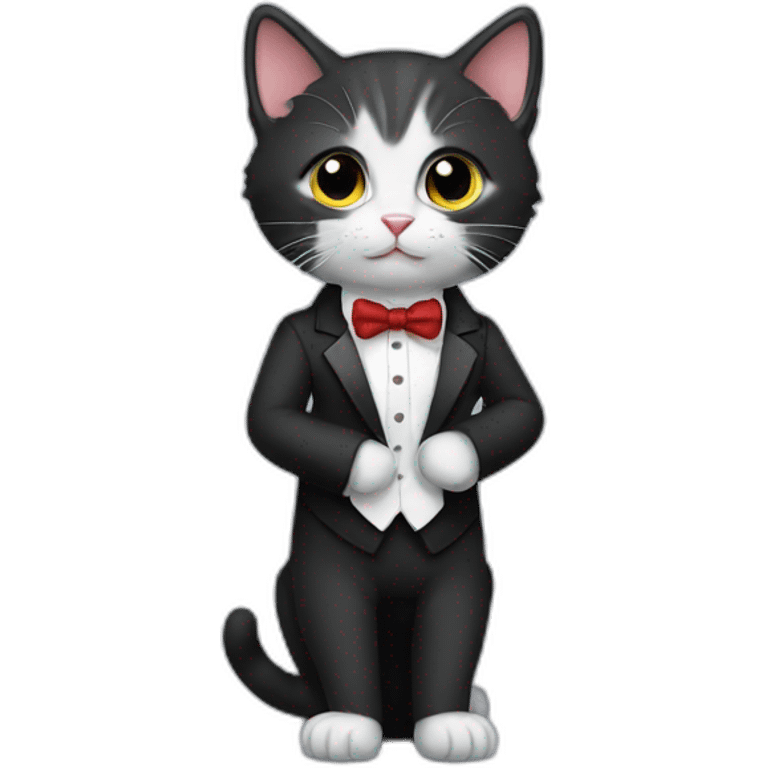 a kitten in a tuxedo emoji