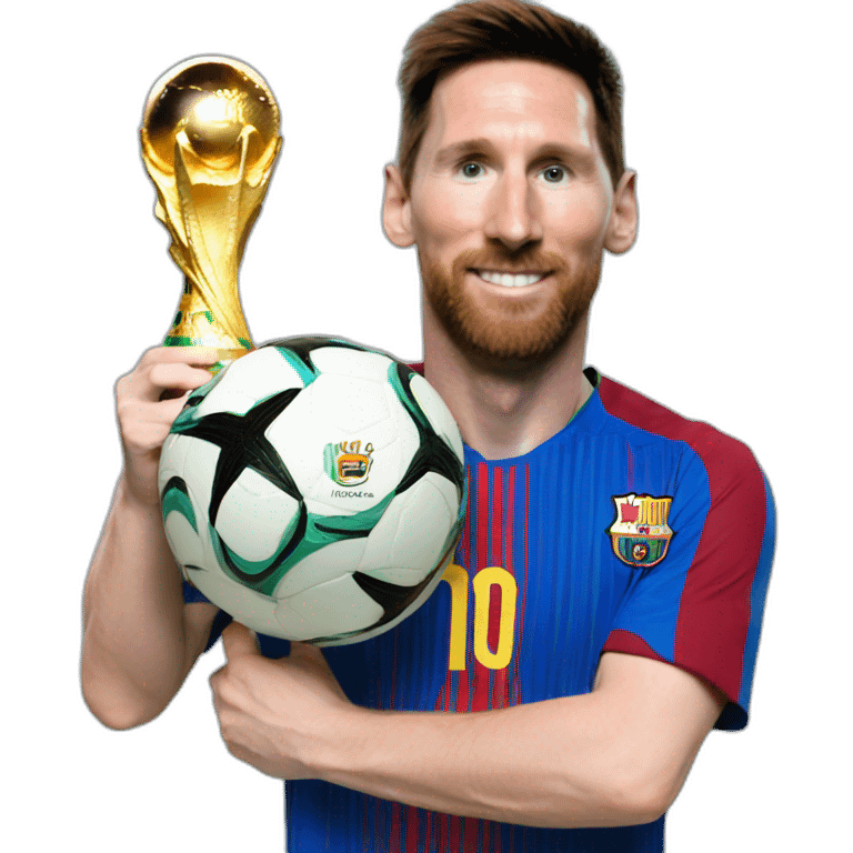 messi with world cup emoji