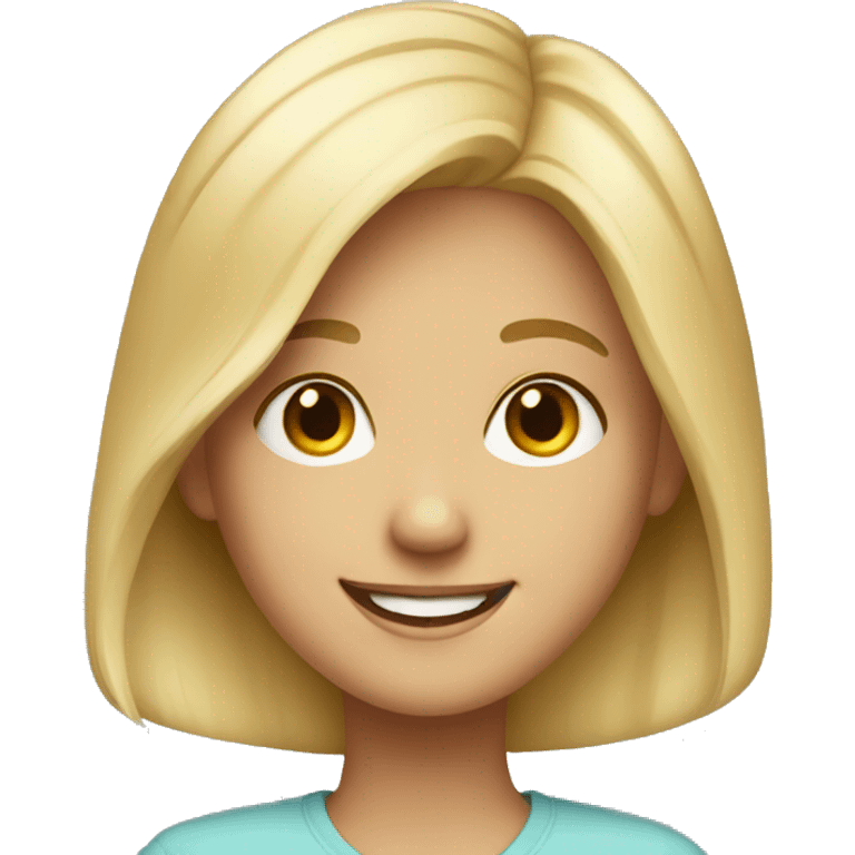 smiling blonde girl portrait emoji