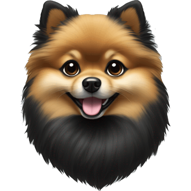 Toy Pomeranian black and tan emoji