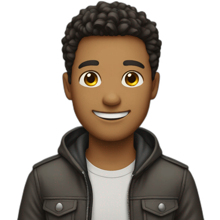 smiling solo boy in jacket emoji