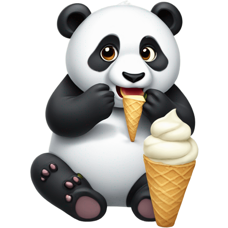 Panda eating ice cream emoji