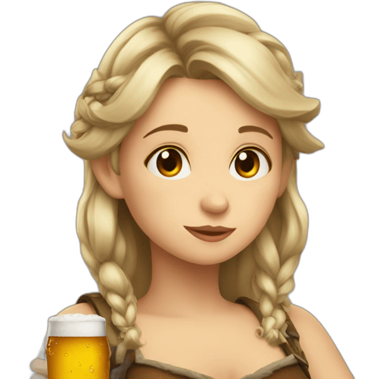 freya drinking beer emoji