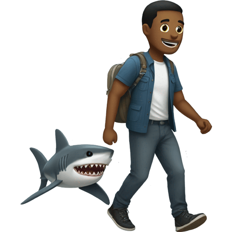 im taking the shark for a walk emoji