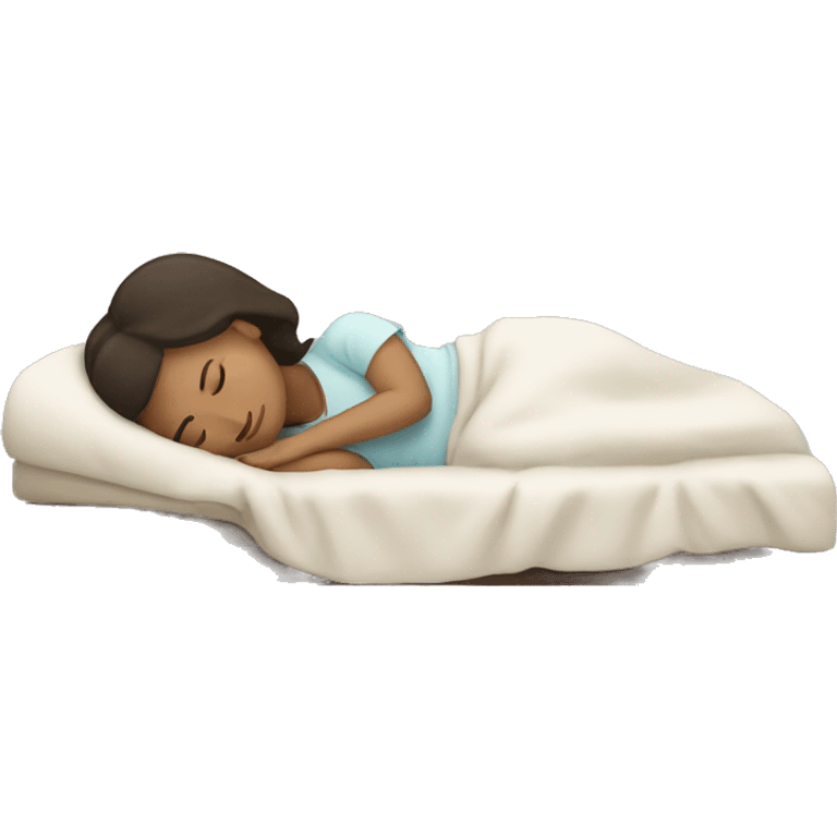 Brunette girl sleeping light skin  emoji