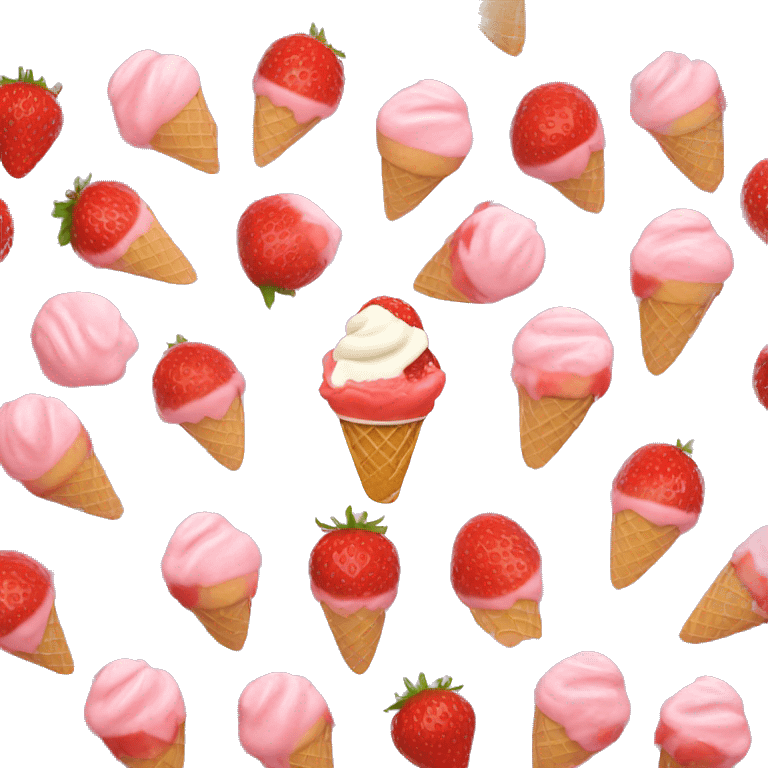 Strawberry ice cream  emoji