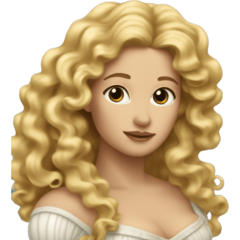 the birth of venus: blonde woman with long curly hair emoji