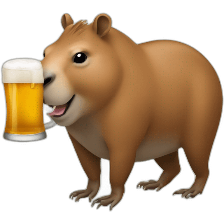 Un capibara qui bois une bière emoji