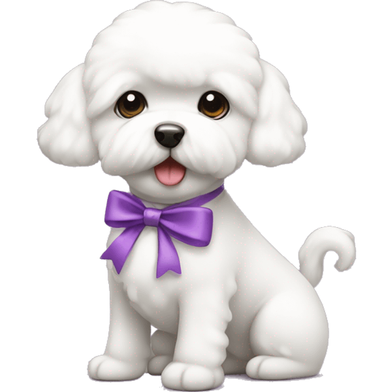 Bichon with bow emoji