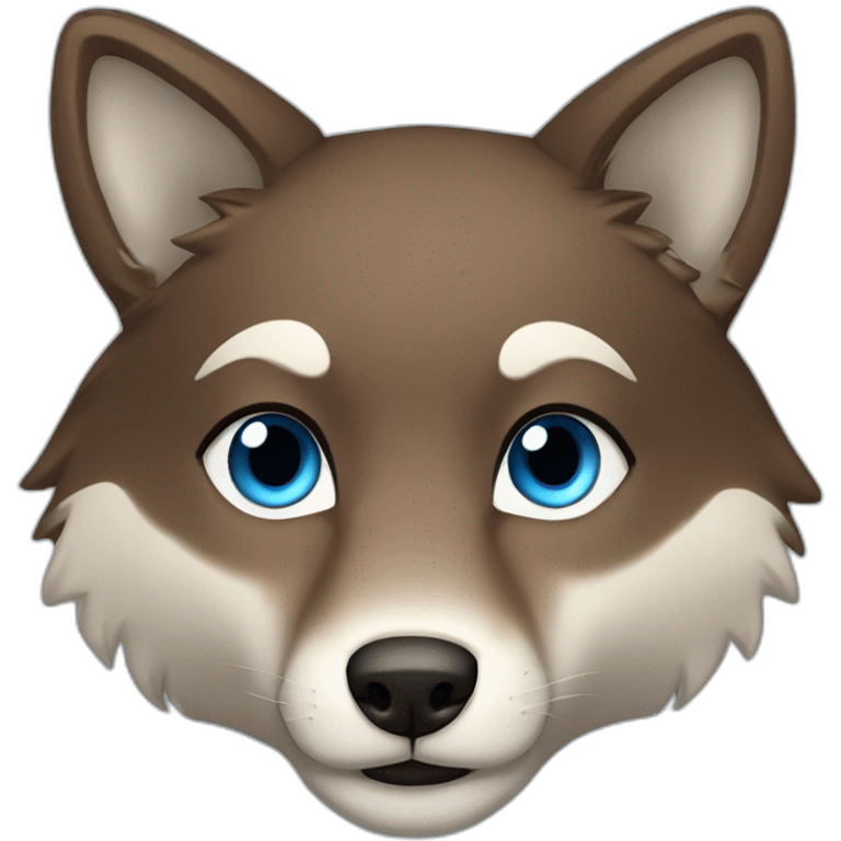 Brown female wolf blue eyes  emoji