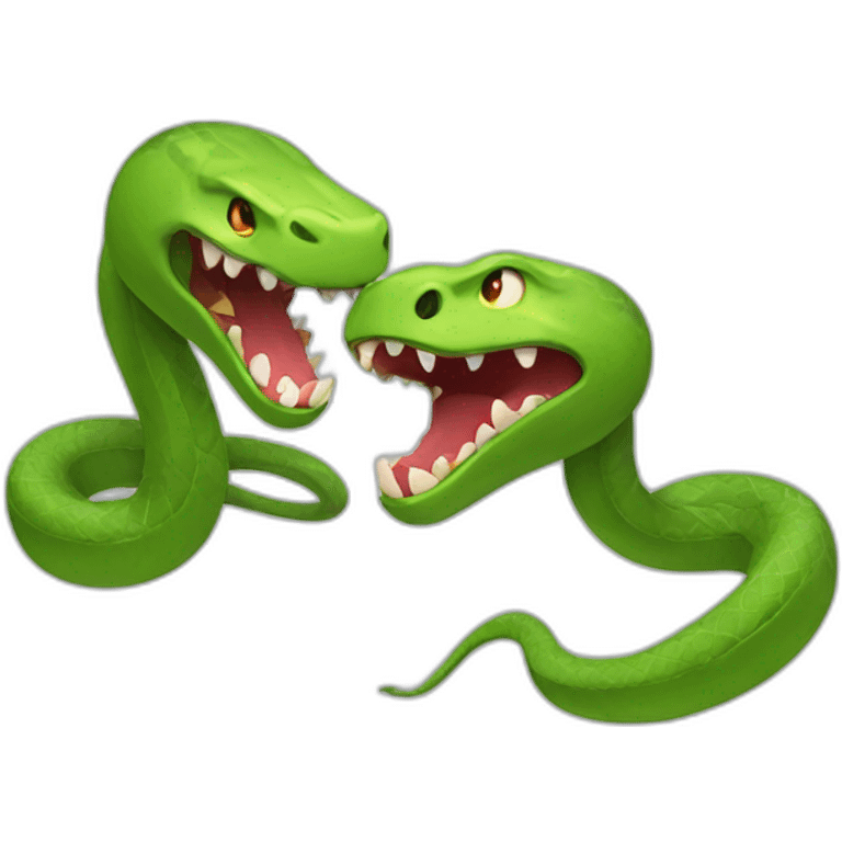 A fight between two snakes emoji