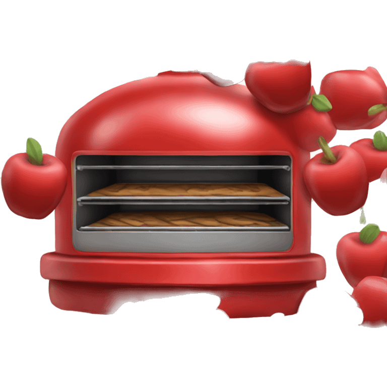 Realistic candy apple red oven emoji