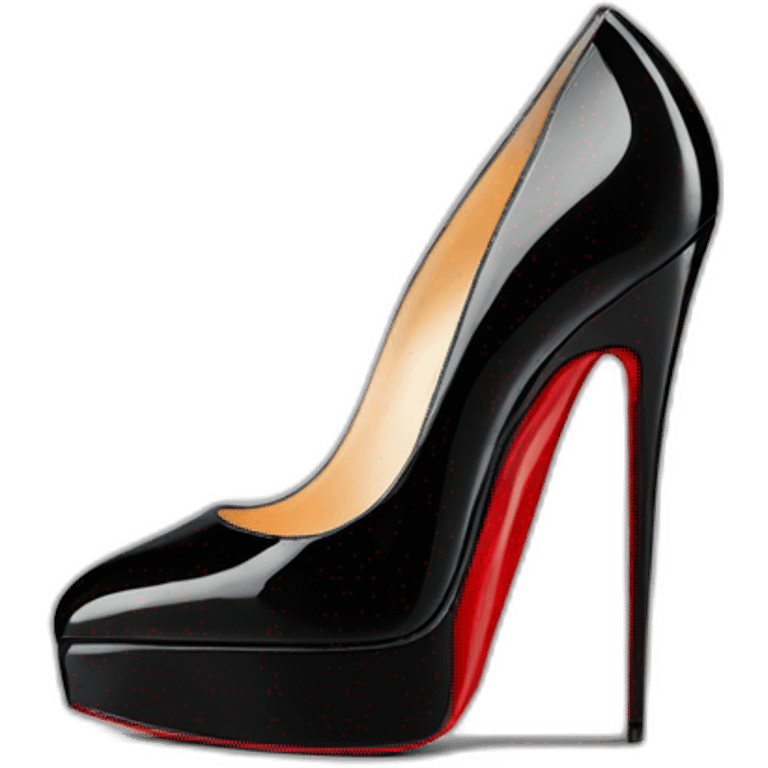 CHRISTIAN LOUBOUTIN BLK PATENT WEDGE heel emoji