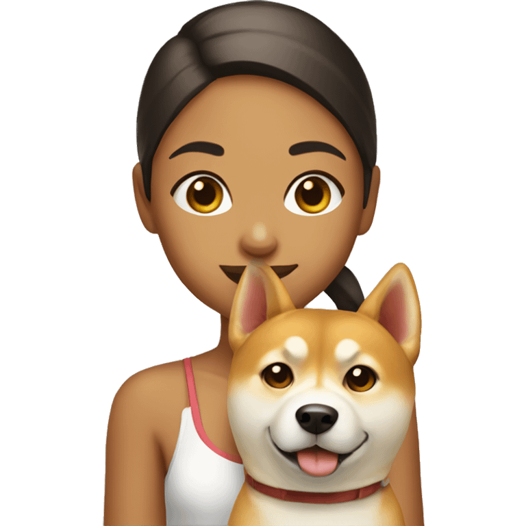 Girl with shiba inu dog emoji