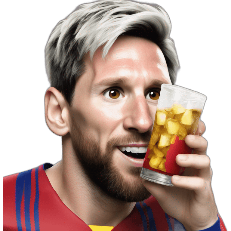 messi tomando coca emoji