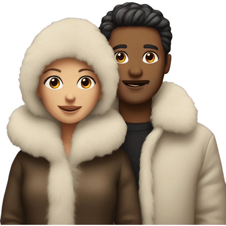 couple in fur coat emoji