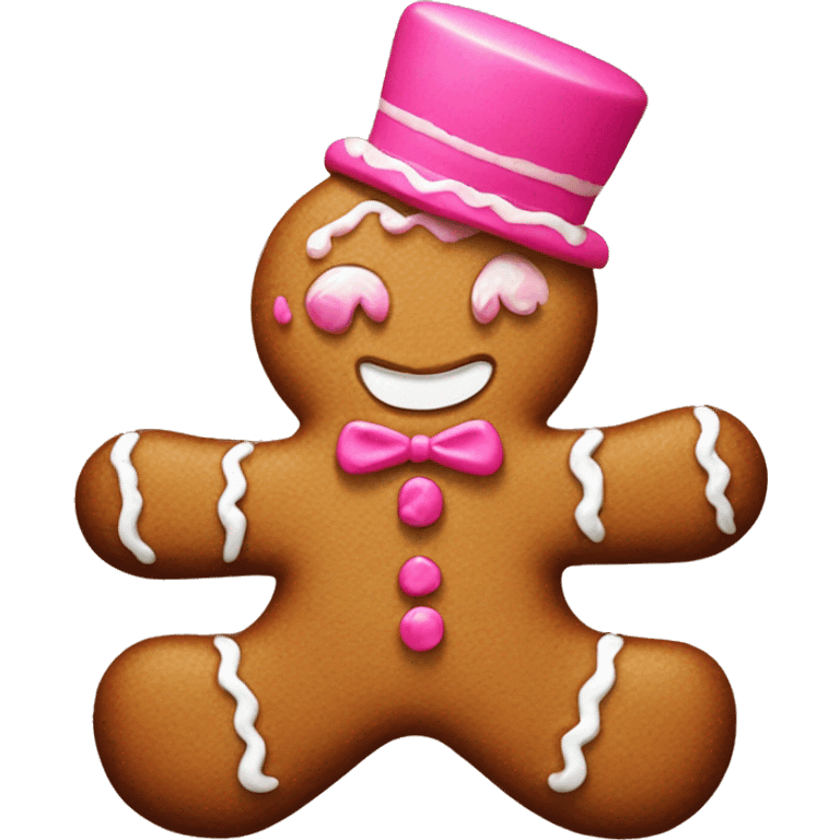 Gingerbread man with pink details emoji